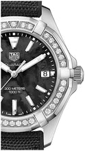 Load image into Gallery viewer, Tag Heuer Aquaracer Diamonds Mother of Pearl Black Dial Black Nylon Strap Watch for Women - WAY131P.FT6092