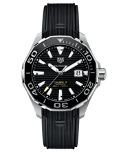 Load image into Gallery viewer, Tag Heuer Aquaracer Calibre 5 Automatic Black Dial Black Rubber Strap Watch for Men - WAY201A.FT6142