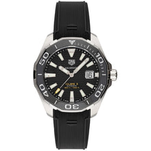 Load image into Gallery viewer, Tag Heuer Aquaracer Calibre 5 Automatic Black Dial Black Rubber Strap Watch for Men - WAY201A.FT6142