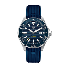 Load image into Gallery viewer, Tag Heuer Aquaracer Calibre 5 Automatic Blue Dial Blue Rubber Strap Watch for Men - WAY201B.FT6150