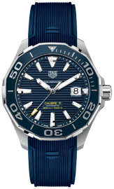 Tag Heuer Aquaracer Calibre 5 Automatic Blue Dial Blue Rubber Strap Watch for Men - WAY201B.FT6150