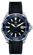 Load image into Gallery viewer, Tag Heuer Aquaracer Calibre 5 Automatic Black Dial Black Nylon Strap Watch for Men - WAY201C.FC6395