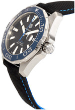 Load image into Gallery viewer, Tag Heuer Aquaracer Calibre 5 Automatic Black Dial Black Nylon Strap Watch for Men - WAY201C.FC6395