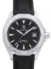 Load image into Gallery viewer, Tag Heuer Aquaracer Automatic Caliber 5 Black Dial Black Rubber Strap Watch for Men - WAY2110.FT8021