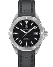 Load image into Gallery viewer, Tag Heuer Aquaracer Automatic Caliber 5 Black Dial Black Rubber Strap Watch for Men - WAY2110.FT8021