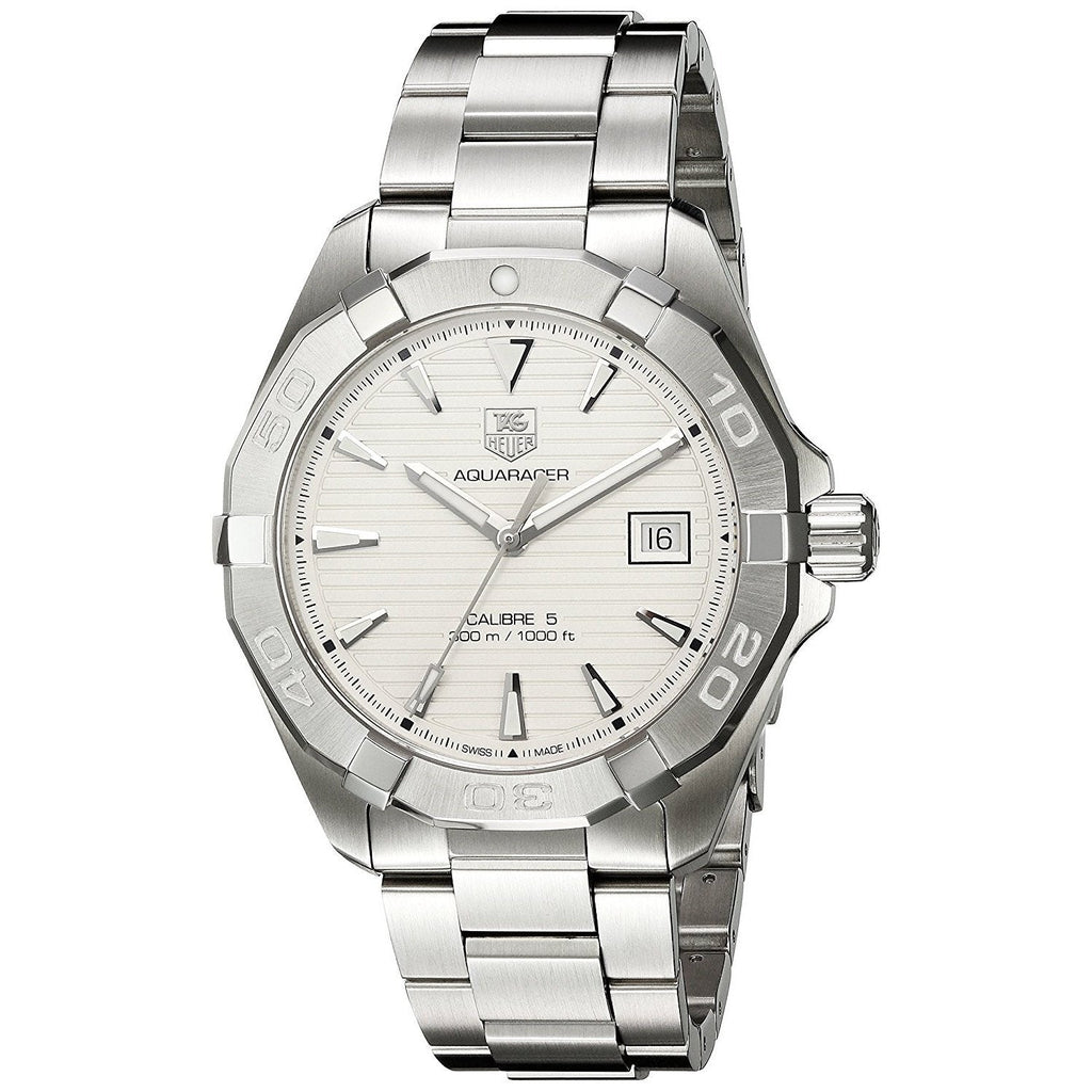 Tag Heuer Aquaracer Automatic White Dial Silver Steel Strap Watch for Men - WAY2111.BA0928