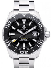 Load image into Gallery viewer, Tag Heuer Aquaracer Automatic Black Dial Silver Steel Strap Watch for Men - WAY211A.BA0928