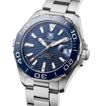 Load image into Gallery viewer, Tag Heuer Aquaracer Calibre 5 Blue Dial Silver Steel Strap Watch for Men - WAY211C.BA0928