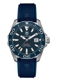 Tag Heuer Aquaracer Calibre 5 Blue Dial Blue Silicone Strap Watch for Men -  WAY211C.FT6155