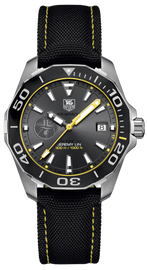 Tag Heuer Aquaracer Jeremy Lin Special Edition Grey Dial Black Nylon Strap Watch for Men - WAY211F.FC6362