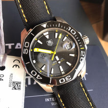 Load image into Gallery viewer, Tag Heuer Aquaracer Jeremy Lin Special Edition Grey Dial Black Nylon Strap Watch for Men - WAY211F.FC6362