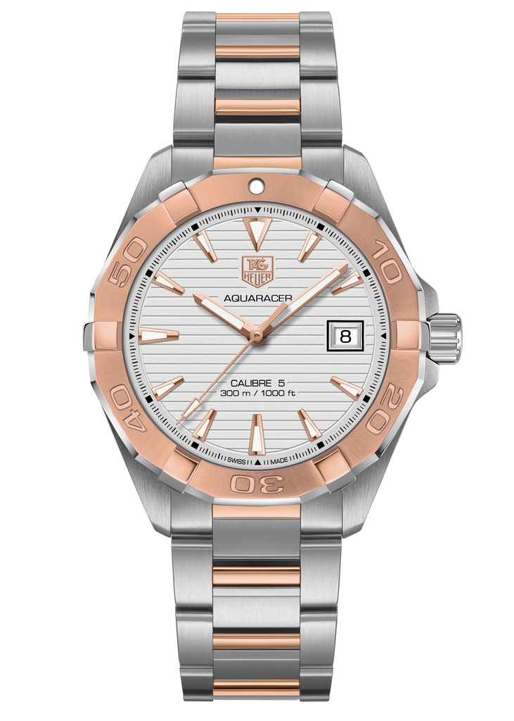 Tag Heuer Aquaracer Quartz White Dial Silver Strap Watch for Men - WAY1150.BD0911