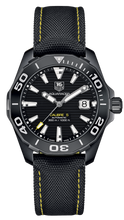 Load image into Gallery viewer, Tag Heuer Aquaracer Calibre 5 Automatic Black Dial Black Nylon Strap Watch for Men - WAY218A.FC6362