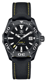 Tag Heuer Aquaracer Calibre 5 Automatic Black Dial Black Nylon Strap Watch for Men - WAY218A.FC6362