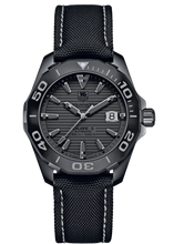 Load image into Gallery viewer, Tag Heuer Aquaracer 300 Swiss Limited Edition Black Dial Black Nylon Strap Watch for Men - WAY218B.FC6364