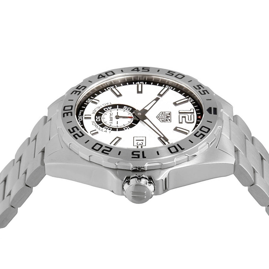 Tag Heuer Formula 1 Calibre 6 Automatic White Dial Silver Steel Strap Watch for Men - WAZ2013.BA0842