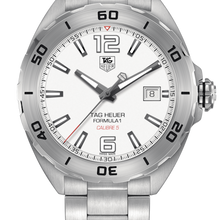 Load image into Gallery viewer, Tag Heuer Formula 1 Calibre 5 Automatic White Dial Silver Steel Strap Watch for Men - WAZ2114.BA0875