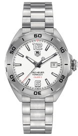 Tag Heuer Formula 1 Calibre 5 Automatic White Dial Silver Steel Strap Watch for Men - WAZ2114.BA0875