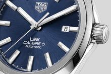 Load image into Gallery viewer, Tag Heuer Link Automatic Blue Dial Silver Steel Strap Watch for Men - WBC2112.BA0603