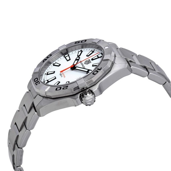 Tag Heuer Aquaracer Quartz White Dial Silver Steel Strap Watch for Men - WBD1111.BA0928