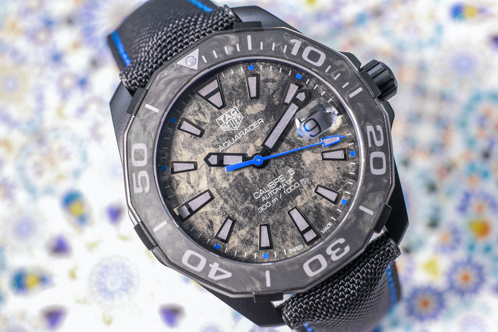 Tag Heuer Aquaracer Calibre 5 Black Nylon Strap Carbon Dial Watch for Men -  WBD218C.FC6447