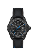 Load image into Gallery viewer, Tag Heuer Aquaracer Calibre 5 Black Nylon Strap Carbon Dial Watch for Men -  WBD218C.FC6447