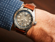 Load image into Gallery viewer, Tag Heuer Autavia Isograph Grey Dial Calfskin Brown Leather Strap Watch for Men - WBE5111.FC8267