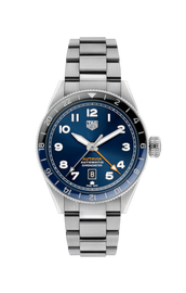 Tag Heuer Autavia Cosc GMT Automatic Blue Dial Silver Steel Strap Watch for Men - WBE511A.BA0650
