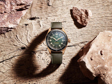 Load image into Gallery viewer, Tag Heuer Autavia Calibre 5 Automatic Olive Green Dial Green Leather Strap Watch for Men - WBE5190.FC8268