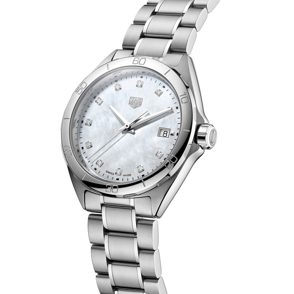 Tag Heuer Formula 1 White Mother of Pearl Dial Silver Steel Strap Watch for Women - WBJ1319.BA0666