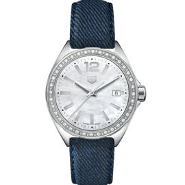Tag Heuer Formula 1 Quartz Diamonds Mother of Pearl Dial Blue Leather Strap Watch for Women - WBJ131A.FC8251