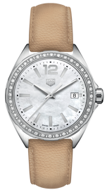 Tag Heuer Formula 1 Quartz Diamonds Mother of Pearl Dial Beige Leather Strap Watch for Women - WBJ131A.FC8254