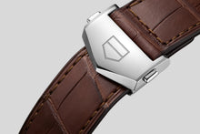 Load image into Gallery viewer, Tag Heuer Carrera Day Date Silver Dial Brown Leather Strap Watch for Men - WBN2011.FC6484