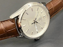 Load image into Gallery viewer, Tag Heuer Carrera Day Date Silver Dial Brown Leather Strap Watch for Men - WBN2011.FC6484