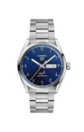 Tag Heuer Carrera Automatic Blue Dial Silver Steel Strap Watch for Men - WBN2016.BA0640