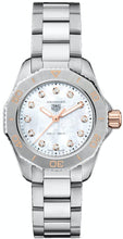 Load image into Gallery viewer, Tag Heuer Aquaracer Professional 200 Quartz Diamonds White Dial Silver Steel Strap Watch for Women - WBP1450.BA0622