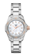 Load image into Gallery viewer, Tag Heuer Aquaracer Professional 200 Quartz Diamonds White Dial Silver Steel Strap Watch for Women - WBP1450.BA0622