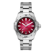 Load image into Gallery viewer, Tag Heuer Aquaracer Professional 200 Automatic Red Dial Silver Steel Strap Watch for Men - WBP2114.BA0627