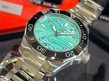 Load image into Gallery viewer, Tag Heuer Aquaracer Professional 300 Automatic Diamonds Green Dial Silver Steel Strap Watch for Women - WBP231K.BA0618