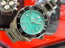 Load image into Gallery viewer, Tag Heuer Aquaracer Professional 300 Automatic Diamonds Green Dial Silver Steel Strap Watch for Women - WBP231K.BA0618