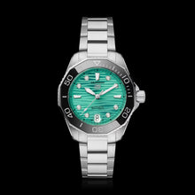 Load image into Gallery viewer, Tag Heuer Aquaracer Professional 300 Automatic Diamonds Green Dial Silver Steel Strap Watch for Women - WBP231K.BA0618