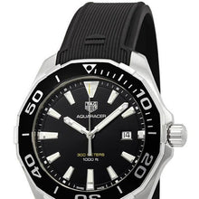 Load image into Gallery viewer, Tag Heuer Aquaracer Quartz Black Dial Black Rubber Strap Watch for Men -  WAY101A.FT6141