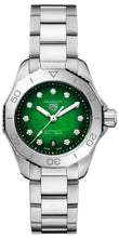 Load image into Gallery viewer, Tag Heuer Aquaracer Professional 200 Automatic Diamond Green Dial Silver Steel Strap Watch for Women - WBP2415.BA0622