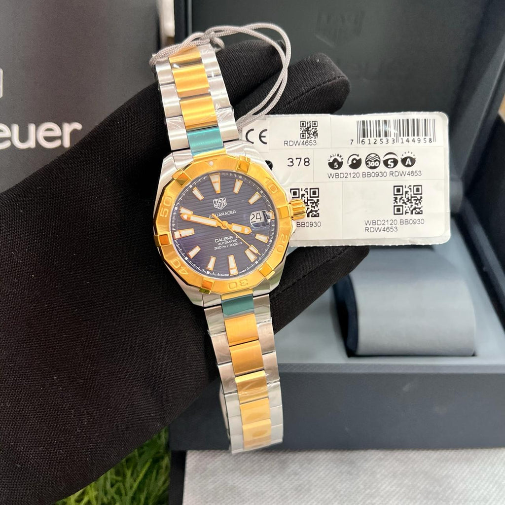 Tag Heuer Aquaracer Calibre 5 Blue Dial Two Tone Steel Strap Watch for Women - WBD2120.BB0930