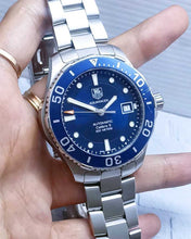 Load image into Gallery viewer, Tag Heuer Aquaracer Caliber 5 Automatic Blue Dial Silver Steel Strap Watch for Men - WAN2111.BA0822