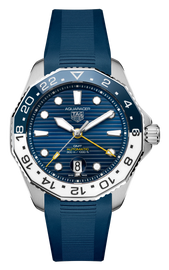 Tag Heuer Aquaracer Professional 300 GMT Automatic Blue Dial Blue Rubber Strap Watch for Men - WBP2010.FT6198