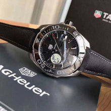 Load image into Gallery viewer, Tag Heuer Aquaracer Calibre 5 Moon Black Dial Black Nylon Strap Watch for Men - WAY201J.FC6370