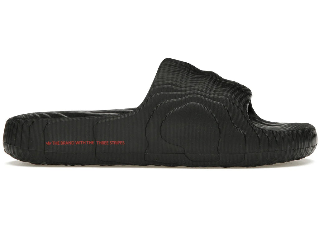 adidas Adilette 22 Slides Black Scarlet