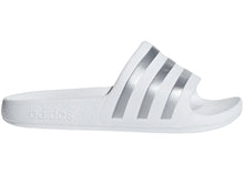 Load image into Gallery viewer, adidas Adilette Aqua Slides Cloud White Silver Metallic (GS)