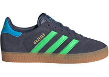 Load image into Gallery viewer, adidas Gazelle Shadow Navy Screaming Green (PS)
